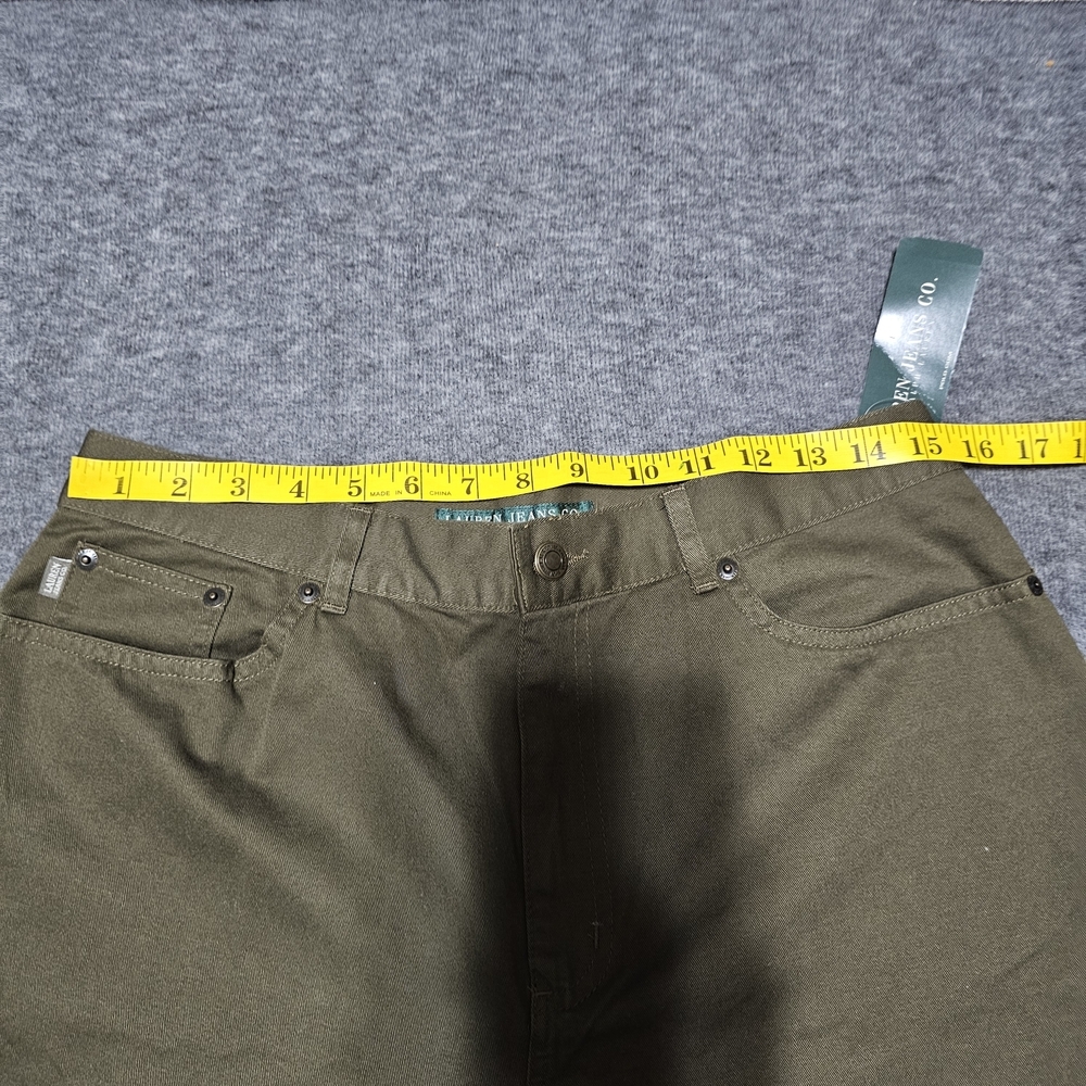 Lauren Ralph Lauren Olive Green High Waist Straight Leg Pants Size 10 NWT - Picture 5 of 9